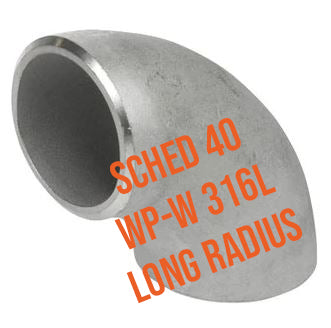 90° Schedule 40 316L Long Radius Weld Elbow - Welded