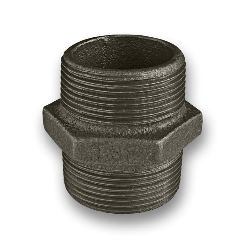 1/4 - 4" Black Malleable Iron Hexagon Nipple Fitting