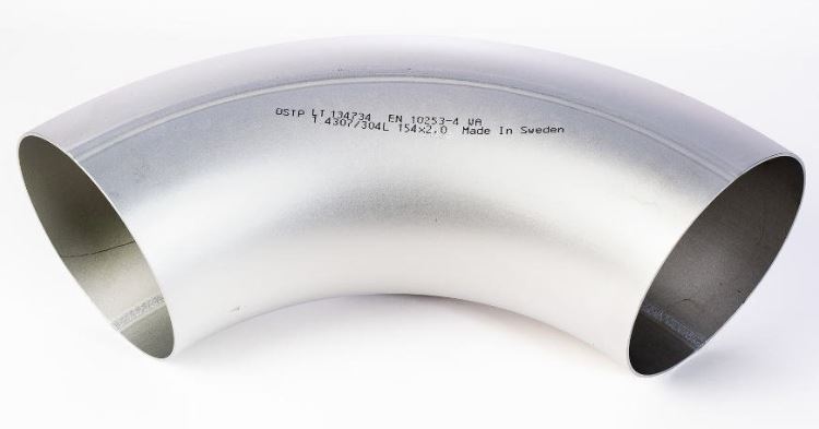 90° Stainless Steel Metric Elbow 304L