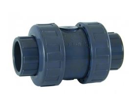 Comer PVCu Double Union Check Valve Metric & Imperial - Plain EPDM Sea