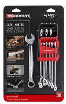 Facom 10pc Double Ratchet Flex Comb Wrench Set 467BF.JP10PB