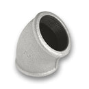 ½ - 4" Galvanised Malleable Iron Female/Female 45° Elbow Fitting
