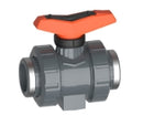 Georg Fischer TP Double union safeblock ISO PVC-U Ball valve with solvent cement sockets