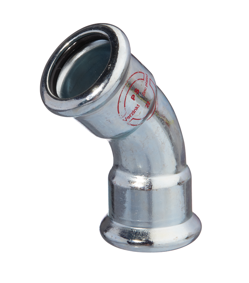 45° Stainless Steel Female/Female Press-Fit Bend with EPDM Seals