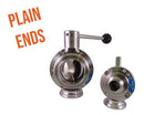 Stainless Steel Hygienic Plain End or RJT End Butterfly Valve