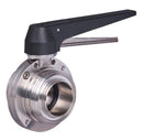Stainless Steel Hygienic Plain End or RJT End Butterfly Valve