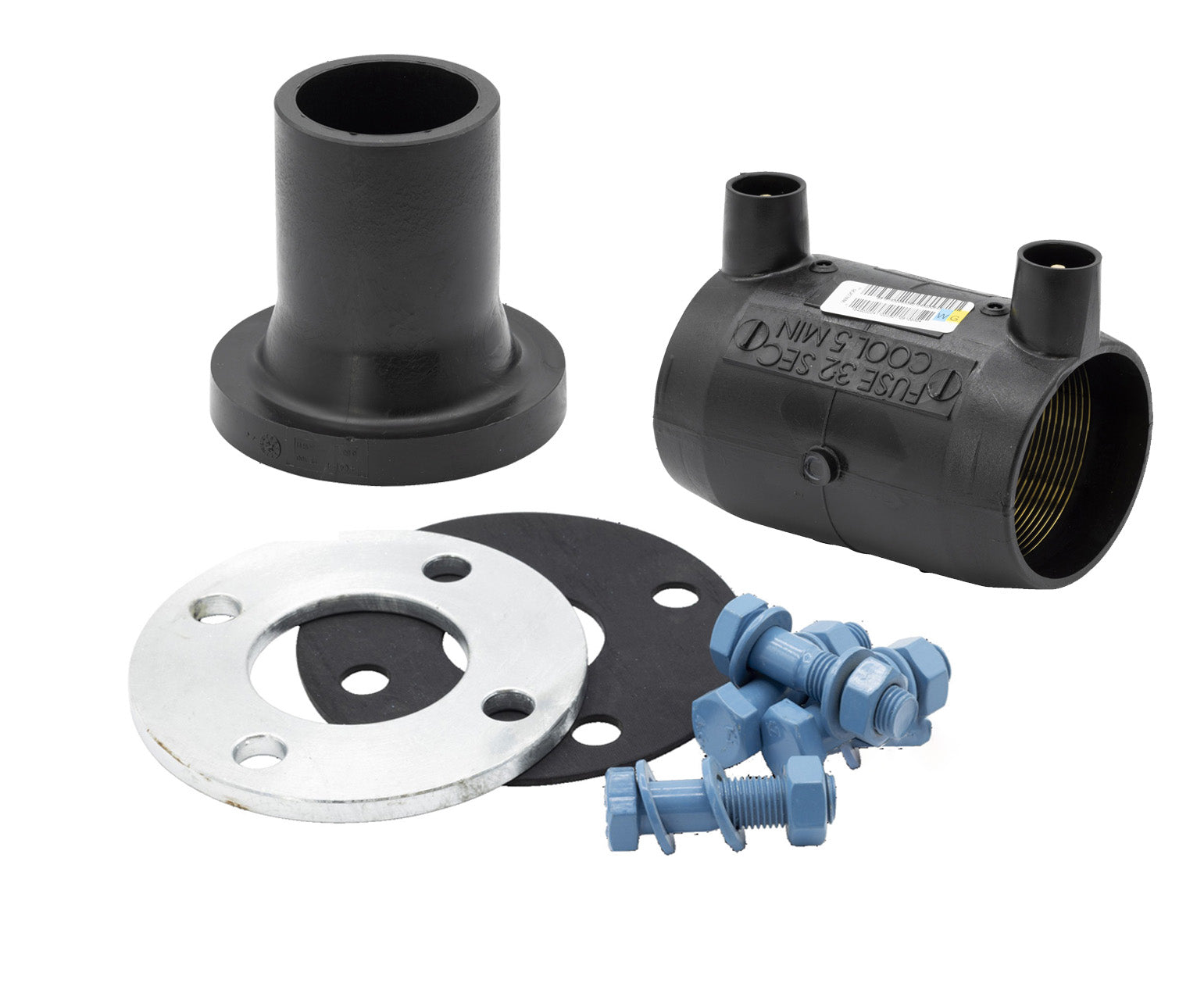 Flange Accessory Kit Black SDR11 PN16 PE100 Stub Flange Kit including Bolts