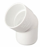 45° Elbow Male/Female White Waste, Solvent Weld