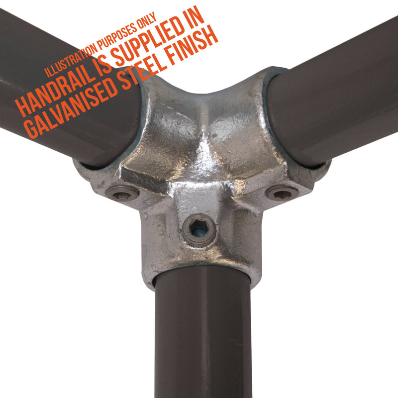 C20.128 3 Way 90° Elbow - Handrail Fitting
