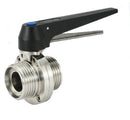 Stainless Steel Hygienic Plain End or RJT End Butterfly Valve