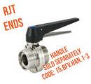 Stainless Steel Hygienic Plain End or RJT End Butterfly Valve