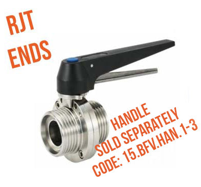 Stainless Steel Hygienic Plain End or RJT End Butterfly Valve