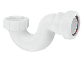 White Waste Shallow Bath P Trap