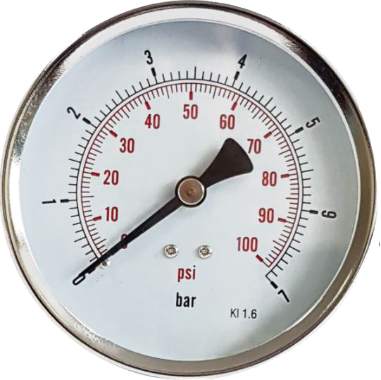 50mm dial 0-100psi 1/8 Back Entry Gauge