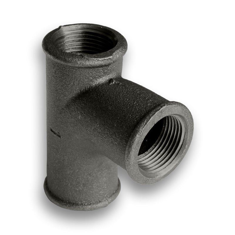 ½ - 2" Black Malleable Iron Equal Pitcher Tee Fitting