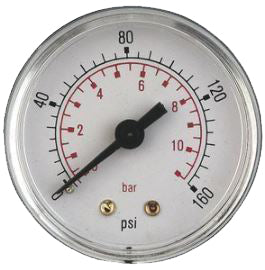 50mm dial 0-160psi 1/8 Back Entry Gauge