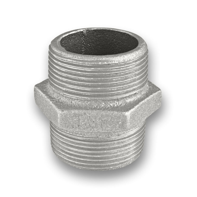 ¼ - 4" Galvanised Malleable Iron Hexagon Nipple Fitting