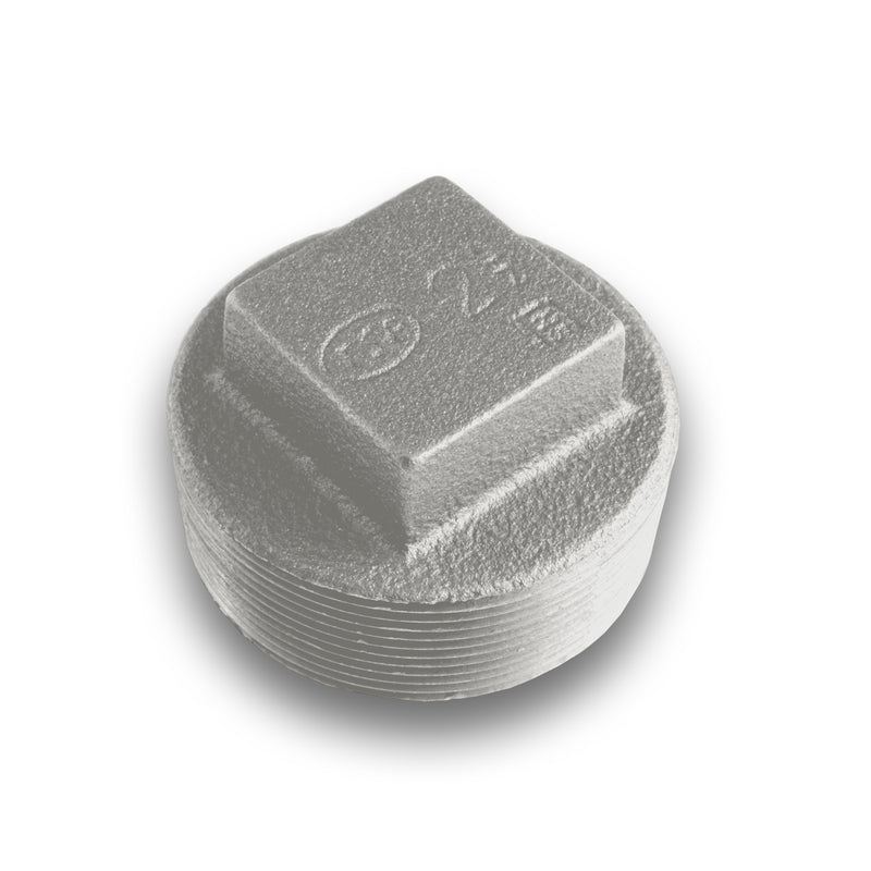 ¼ - 4" Galvanised Malleable Iron Square Head Plug Fitting