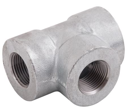 NPT Equal Tee 3000LB A105 Hot Dipped Galvanised (HDG)