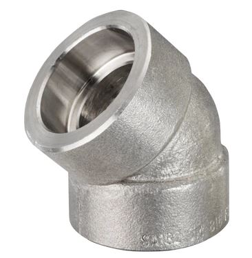 45° Socket Weld Elbow Forged Carbon Steel 3000lb ASTM A105
