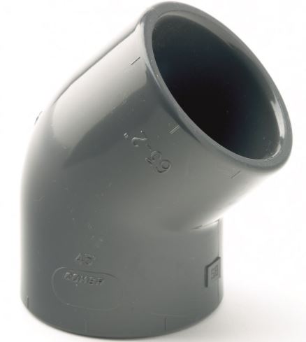 45° PVCu Plain Elbow - Metric