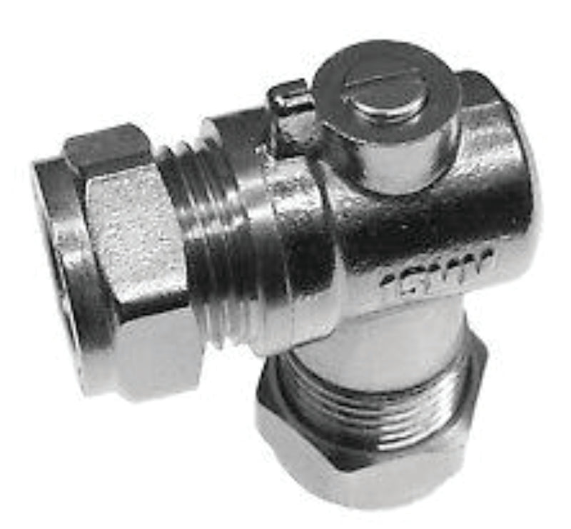 15mm Bent Chrome Compression Ballofix Valve