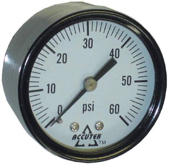 Dial 0-60 Psi Back Entry Gauge