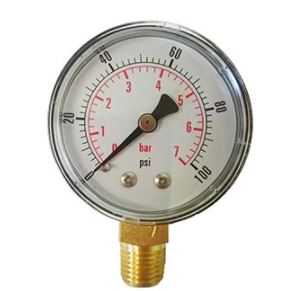 50mm dial 0-100psi 1/8 Bottom Entry Gauge