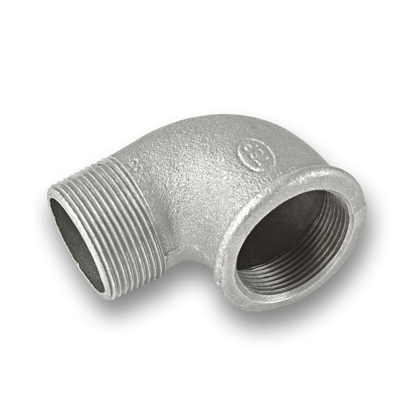 ¼ - 4" Galvanised Malleable Iron Male/Female 90° Elbow Fitting