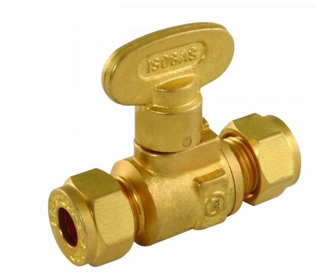 15mm Brass Compression Gas Cock Ball Valve 57175