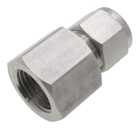 BSPP Twin Ferrule Female Stud Coupling 316L