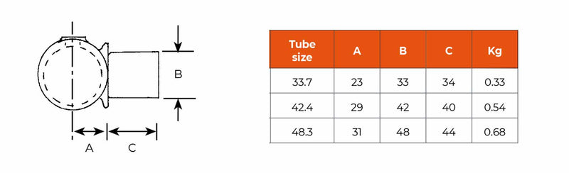 C06.147 Internal T Joint - Handrail Fitting