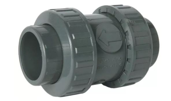 Comer ABS Double Union Check Valve Imperial with EPDM/Plain Ends