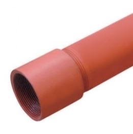 Red Heavy Weight Screwed & Socketed Half Random EN10255 Pipe (Formerly BS 1387)- Priced Per 3.2 Metre Lengths