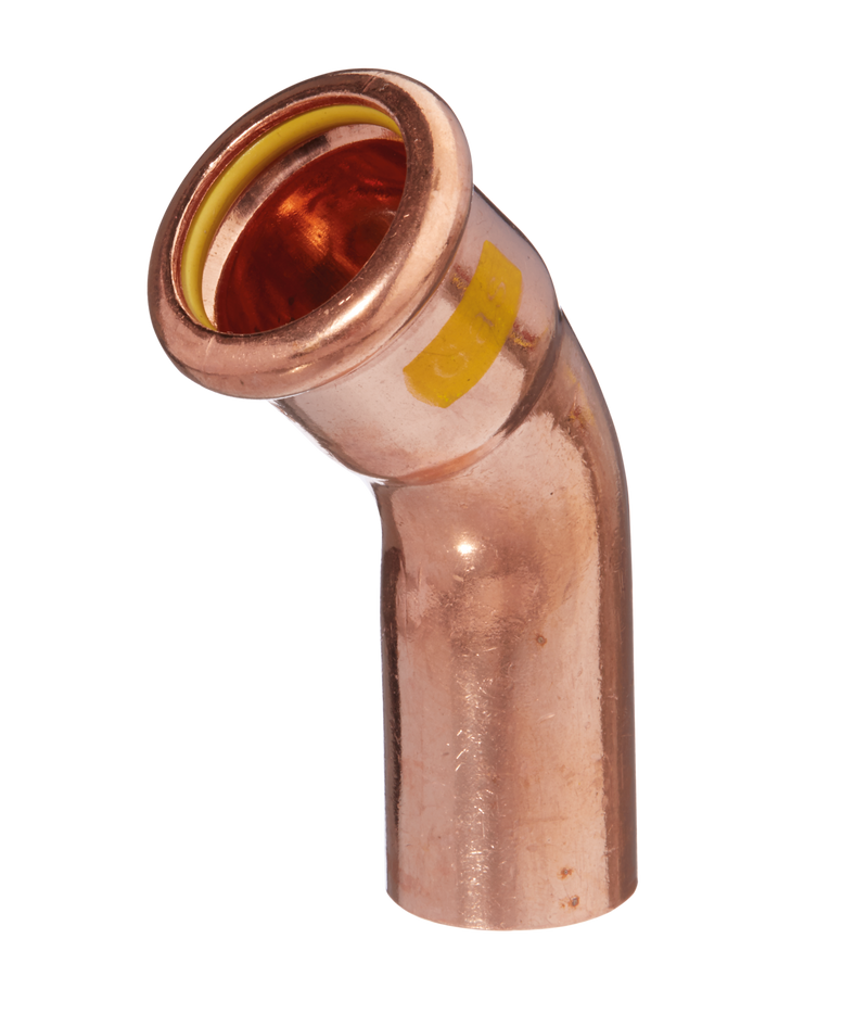 45° Copper Press-Fit Elbow Male/Female with Gas Seals