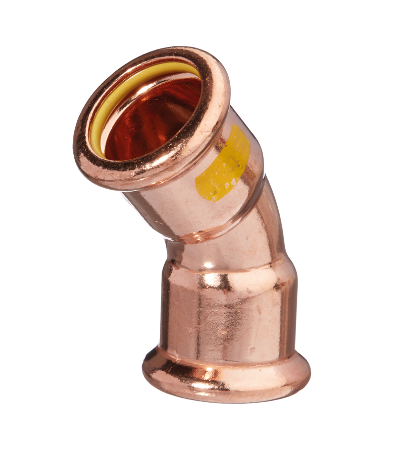 45° Copper Press-Fit Elbow Female/Female with Gas Seals