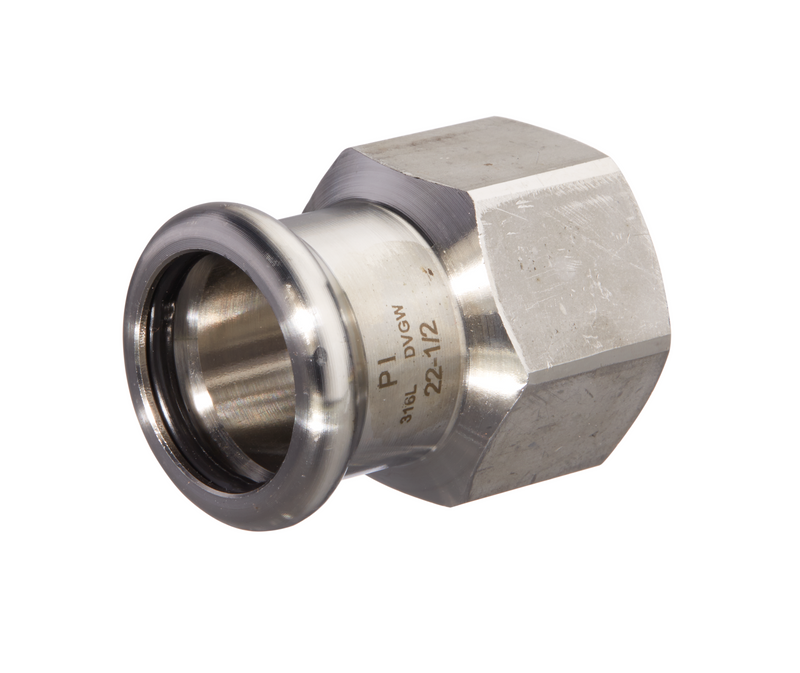 Stainless Steel Gas Press-Fit Female Adapter