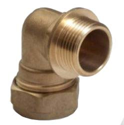 90° BSP Brass Compression Male Elbow