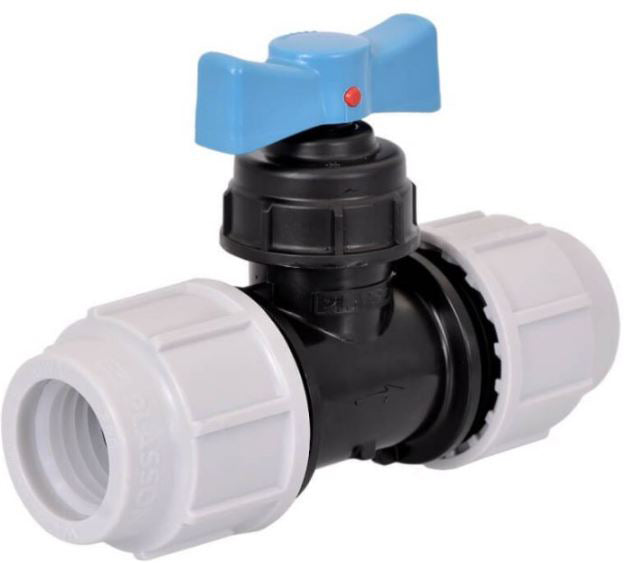 Plasson 20-32mm Polyethylene Compression Stop Tap Ball Valve 3407