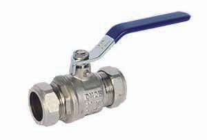 Albion 15-54mm Brass Compression Ball Valve ART 89 Blue Handle