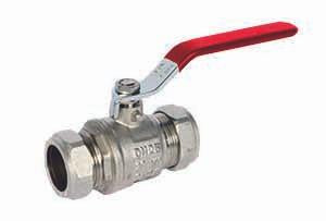 Albion 15-54mm Brass Compression Ball Valve ART 89 Red Handle