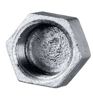 ¼ - 4" Hexagon Galvanised Malleable Iron Caps