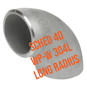 90° Schedule 40 304L Long Radius Weld Elbow - Welded