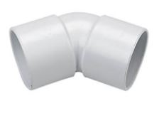 45° Female/Female Elbow White Waste, Solvent Weld